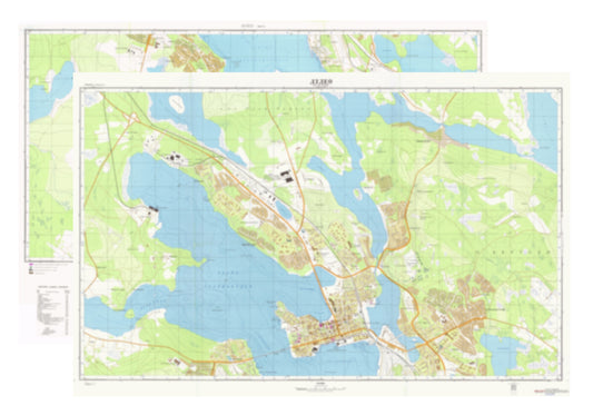 Lulea (Sweden) 2-Sheet Set - Soviet Military City Plans