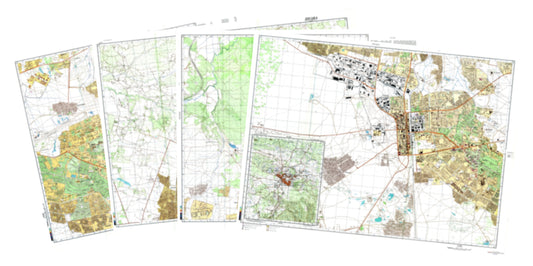 Lusaka (Zambia) 4-Sheet Map Set - Soviet Military City Plans