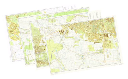 Lvov (Ukraine) 4-Sheet Map Set - Soviet Military City Plans