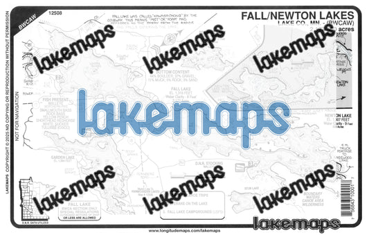 Lake County, MN - FALL /  Newton (BWCA) - Lakemap - 12508
