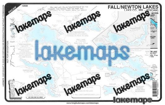 Lake County, MN - FALL /  Newton (BWCA) - Lakemap - 12508