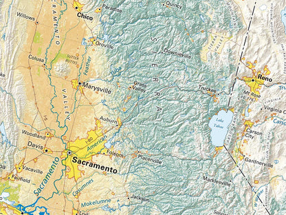 Land Cover of California & The Great Basin Fine Art Print Map