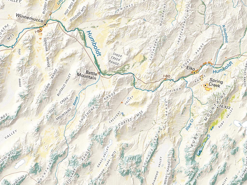 Land Cover of California & The Great Basin Fine Art Print Map