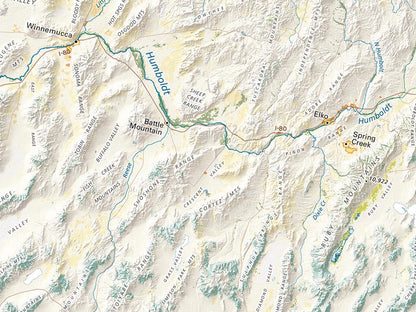 Land Cover of California & The Great Basin Fine Art Print Map