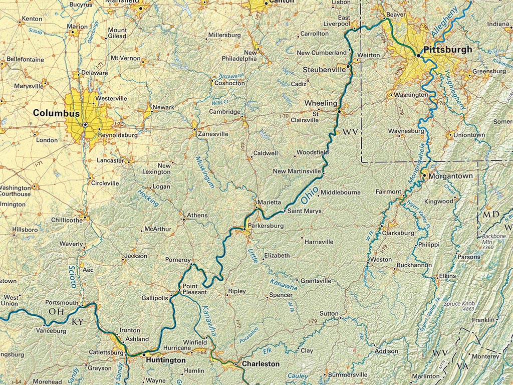 Land Cover of the Appalachians & Ohio Valley Fine Art Print Map