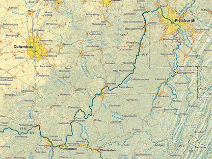 Land Cover of the Appalachians & Ohio Valley Fine Art Print Map