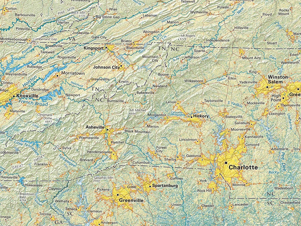 Land Cover of the Appalachians & Ohio Valley Fine Art Print Map