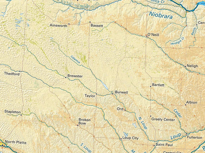 Land Cover of the Central Plains & Prairie Fine Art Print Map