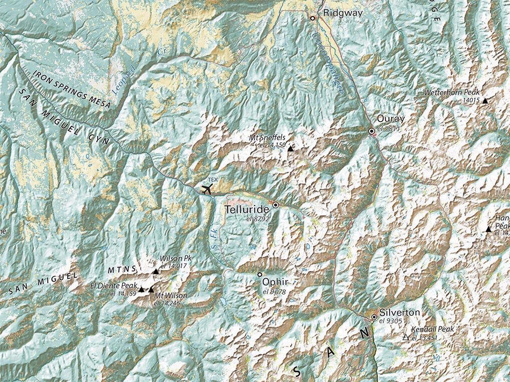 Land Cover of the Colorado Rockies Fine Art Print Map