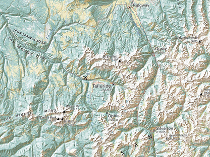 Land Cover of the Colorado Rockies Fine Art Print Map