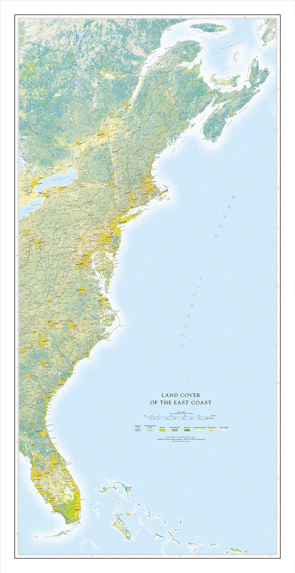 Land Cover of the East Coast Fine Art Print Map