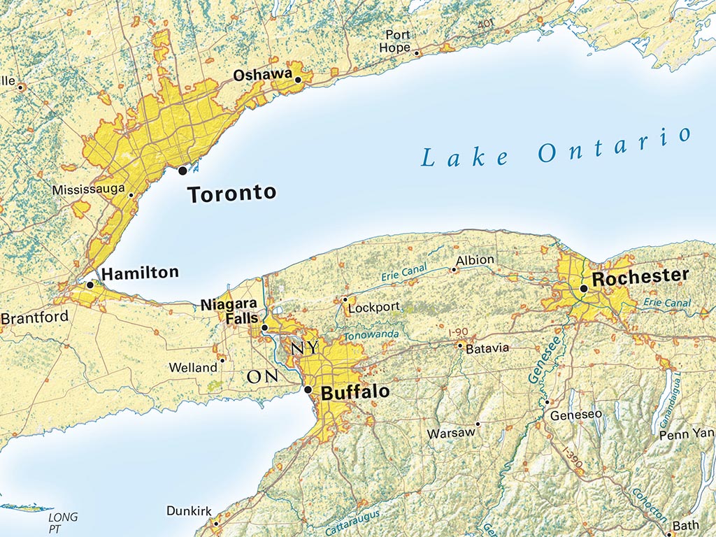 Land Cover of the Great Lakes Fine Art Print Map