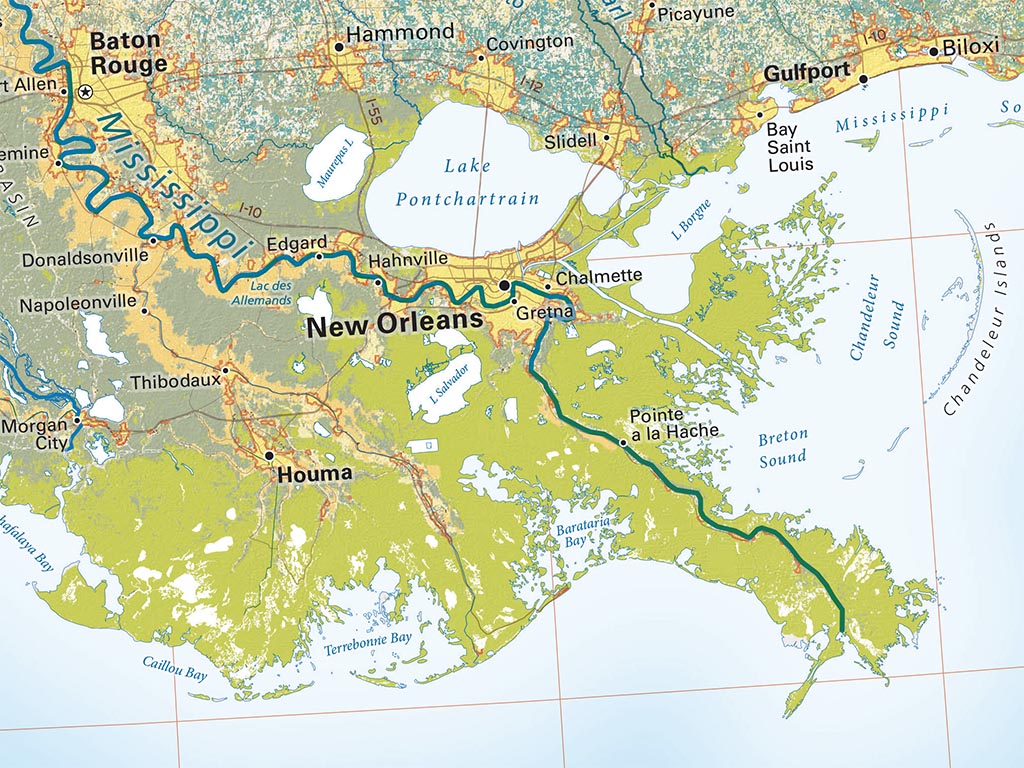 Land Cover of the Gulf Coast Fine Art Print Map