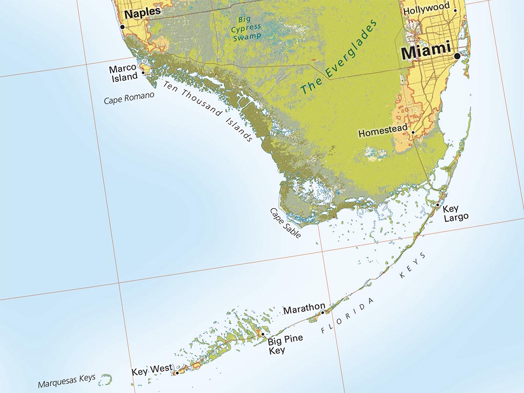 Land Cover of the Gulf Coast Fine Art Print Map