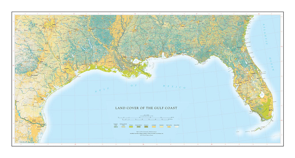 Land Cover of the Gulf Coast Fine Art Print Map