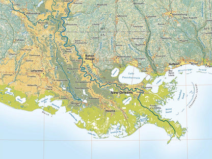 Land Cover of the Lower Mississippi Valley Fine Art Print Map