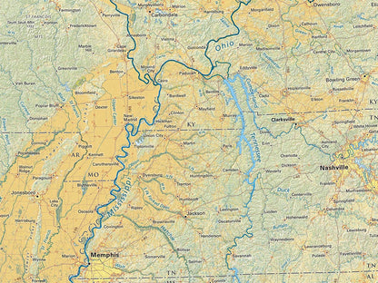 Land Cover of the Lower Mississippi Valley Fine Art Print Map