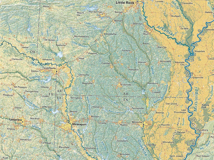 Land Cover of the Lower Mississippi Valley Fine Art Print Map