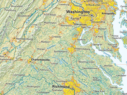 Land Cover of the Mid-Atlantic Coast Fine Art Print Map