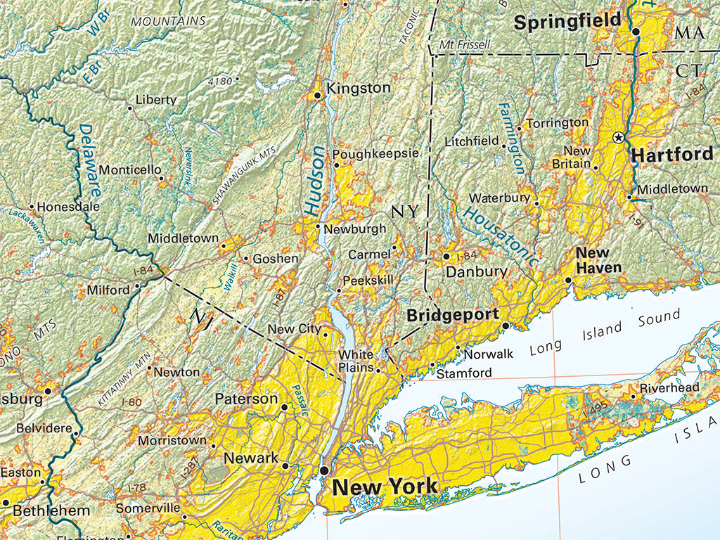 Land Cover of the Mid-Atlantic Coast Fine Art Print Map