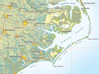 Land Cover of the Mid-Atlantic Coast Fine Art Print Map