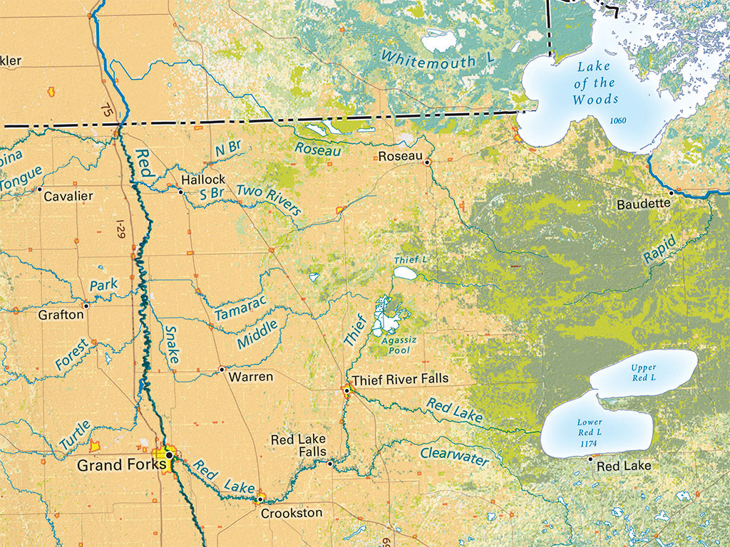 Landforms of the Northern Plains Fine Art Print Map