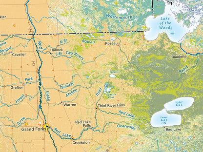 Landforms of the Northern Plains Fine Art Print Map