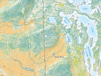 Landforms of the Northern Plains Fine Art Print Map
