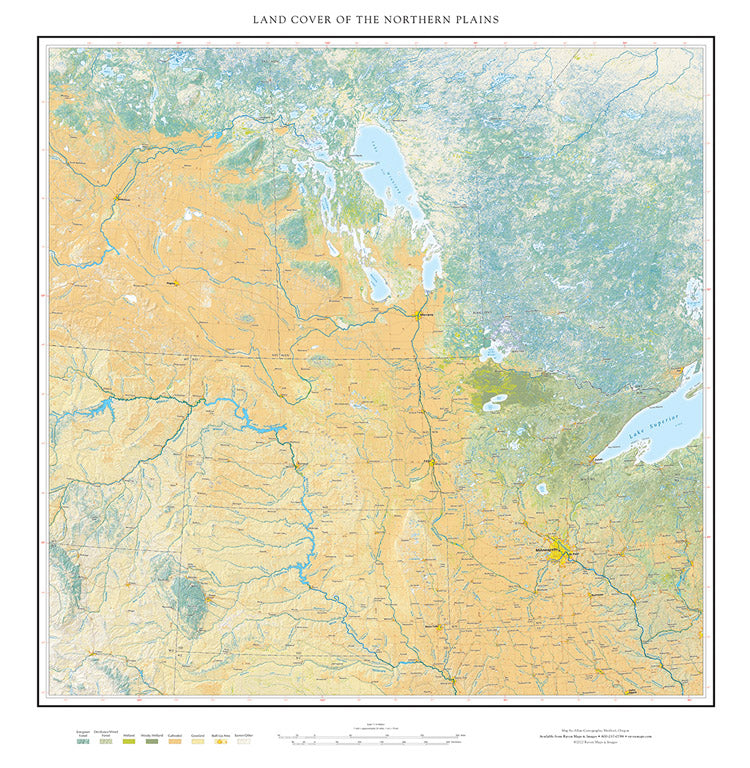 Landforms of the Northern Plains Fine Art Print Map