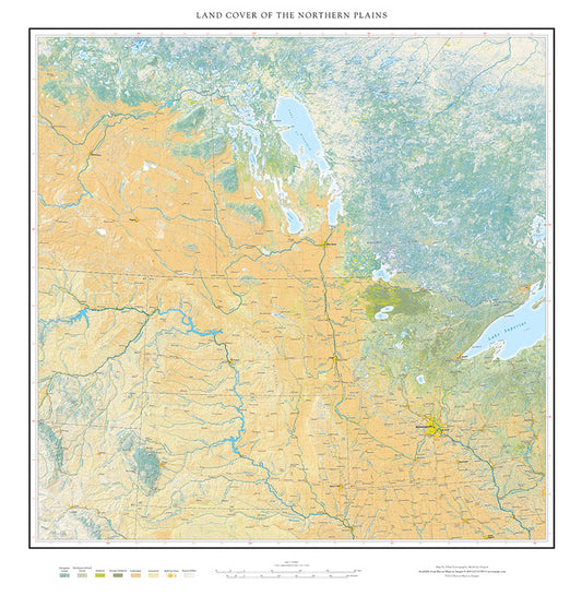 Landforms of the Northern Plains Fine Art Print Map