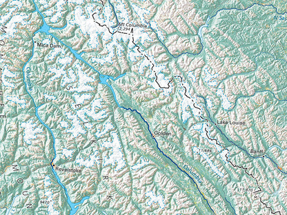Land Cover of the Northern Rockies Fine Art Print Map