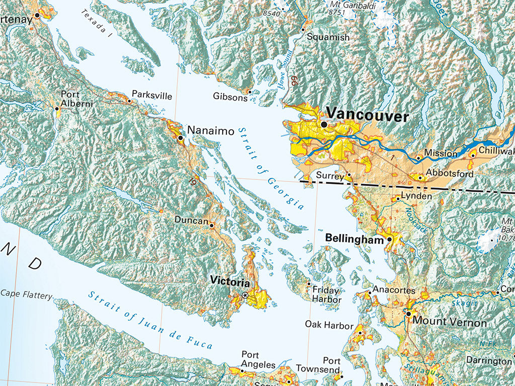 Land Cover of the Pacific Northwest Fine Art Print Map