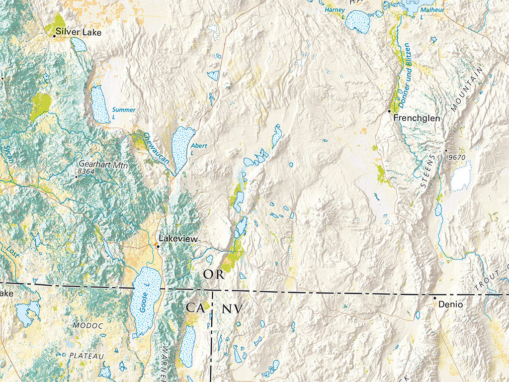 Land Cover of the Pacific Northwest Fine Art Print Map