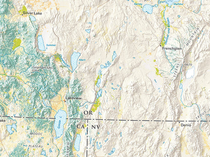 Land Cover of the Pacific Northwest Fine Art Print Map