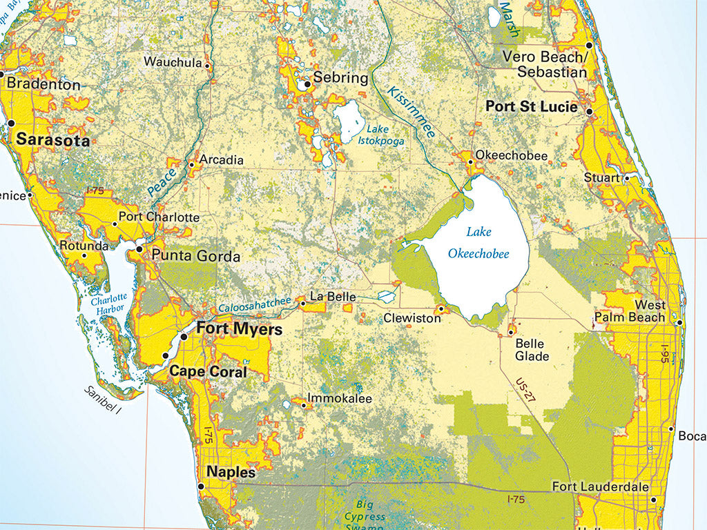 Land Cover of the South Atlantic States Fine Art Print Map