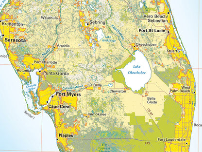 Land Cover of the South Atlantic States Fine Art Print Map