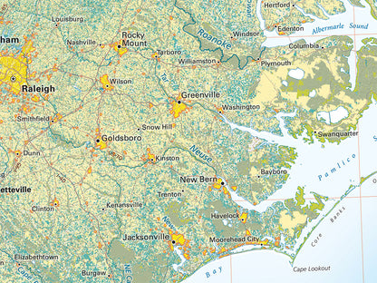 Land Cover of the South Atlantic States Fine Art Print Map