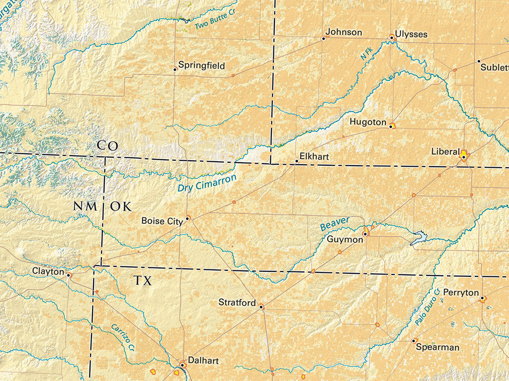 Land Cover of the Southern Plains Fine Art Map