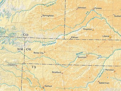 Land Cover of the Southern Plains Fine Art Map