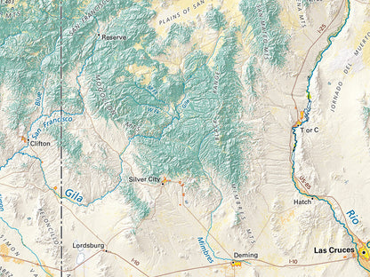Land Cover of the Southern Rockies Fine Art Print Map