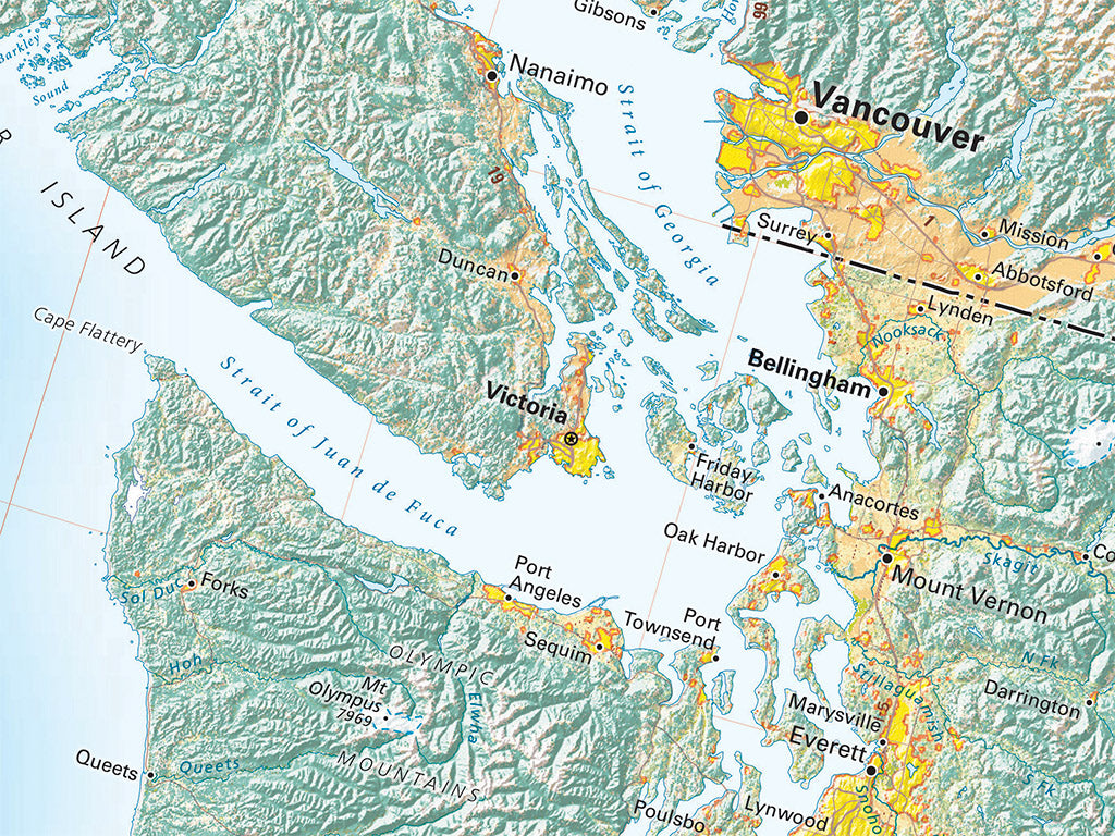 Land Cover of the West Coast Fine Art Print Map