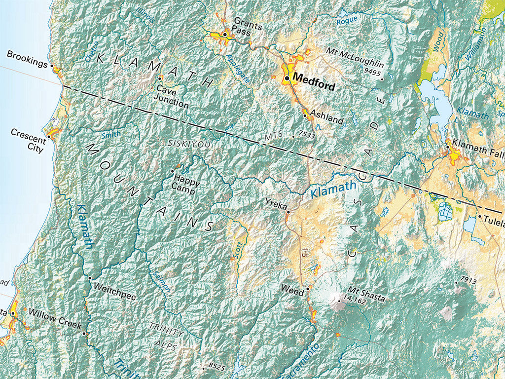 Land Cover of the West Coast Fine Art Print Map