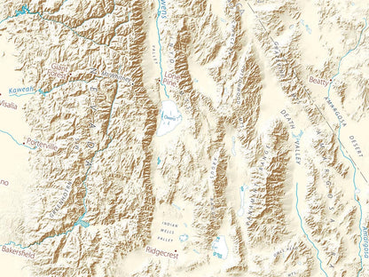 Landforms of California & the Great Basin Fine Art Print Map