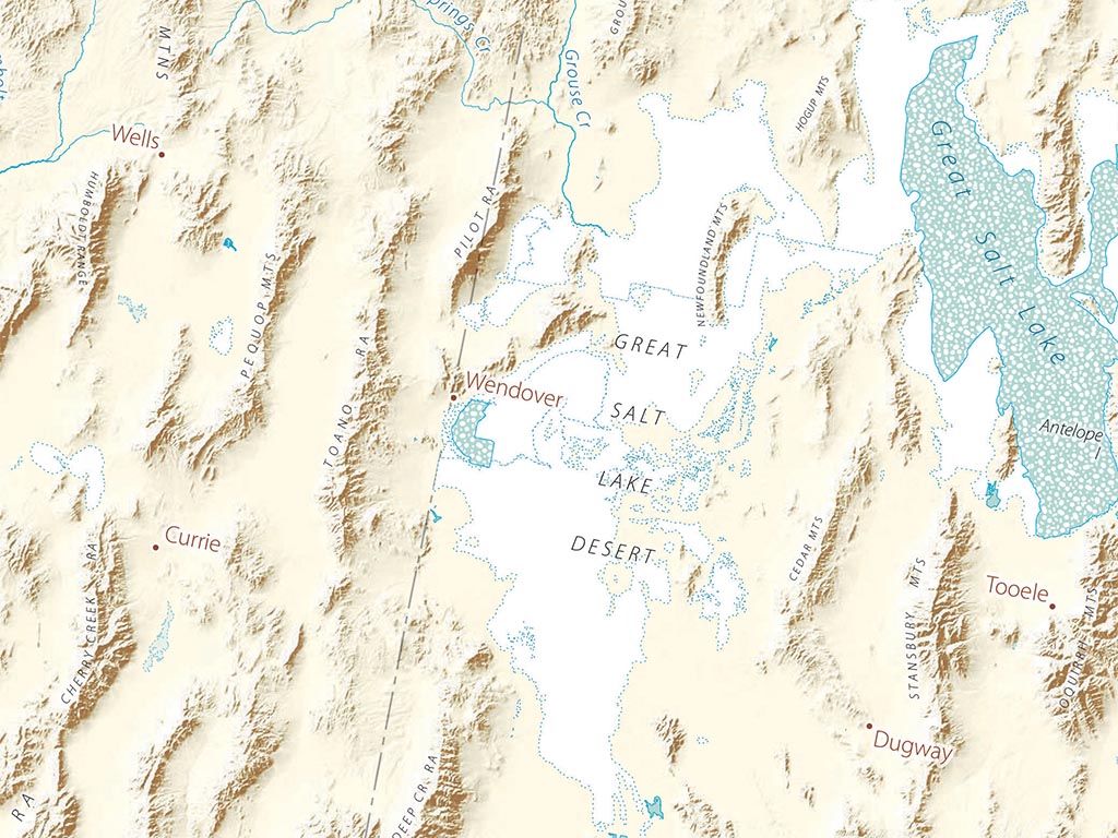 Landforms of California & the Great Basin Fine Art Print Map