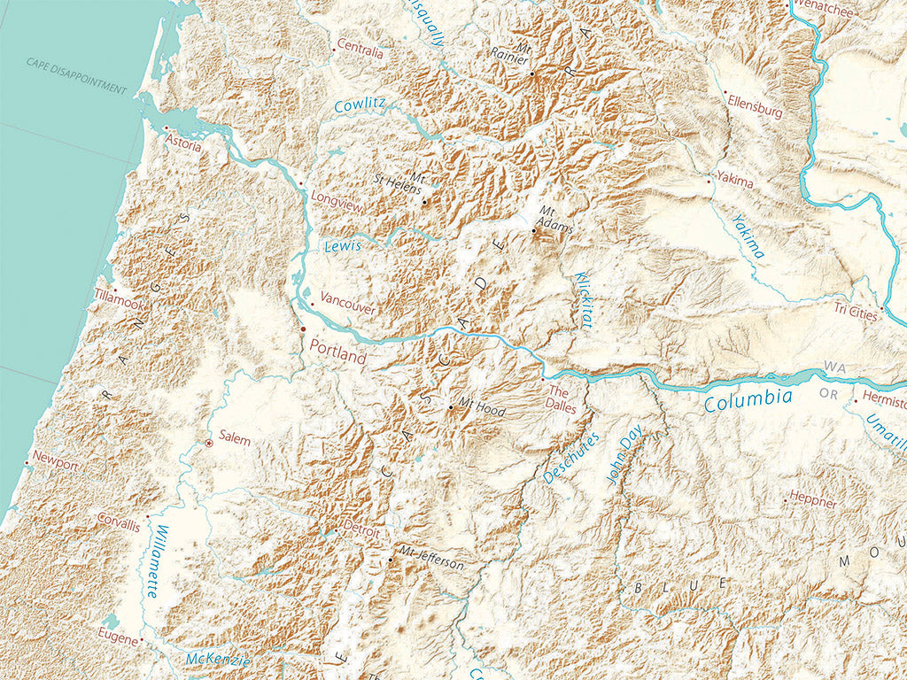 Landforms of the American West Fine Art Print Map