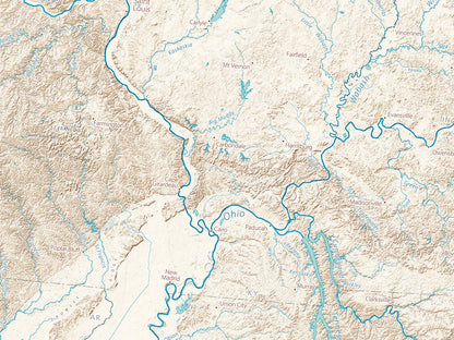 Landforms of the Appalachians and Ohio River Valley Fine Art Print Map
