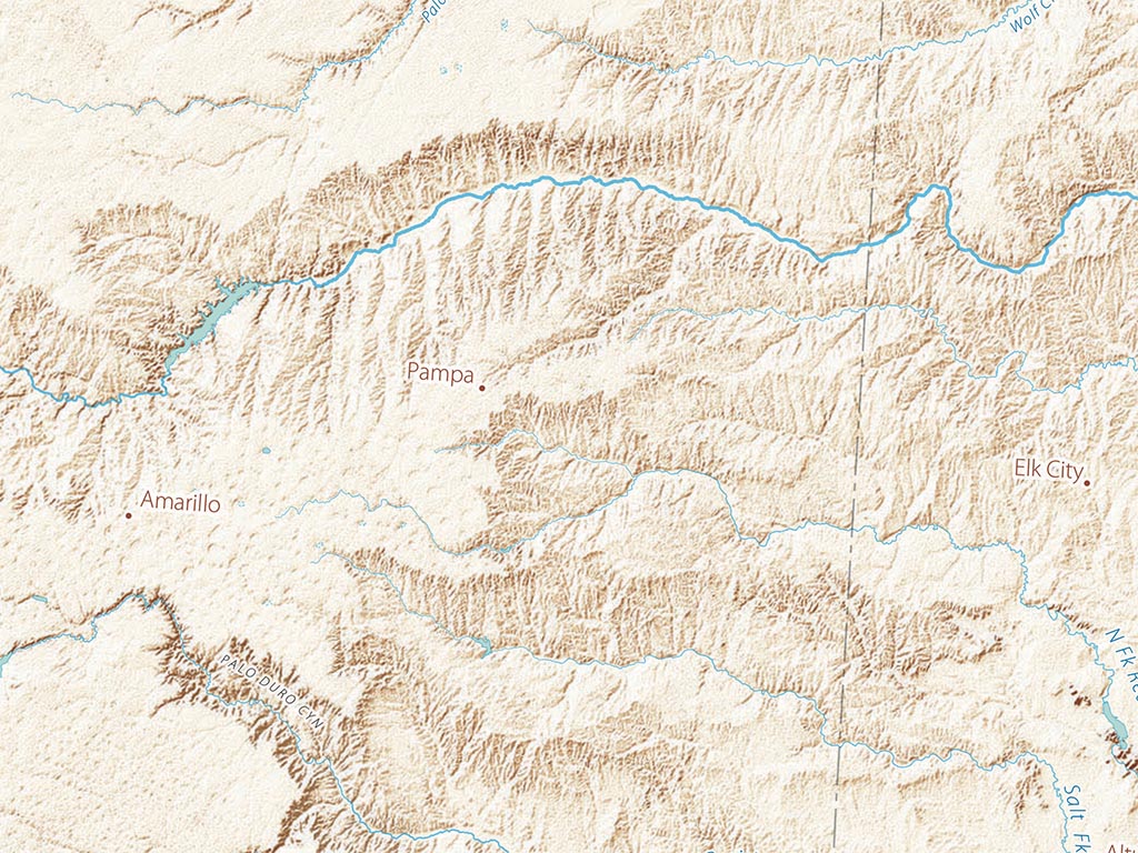 Landforms of the Central Plains Fine Art Print Map