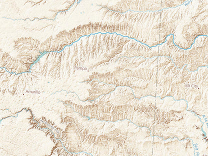 Landforms of the Central Plains Fine Art Print Map