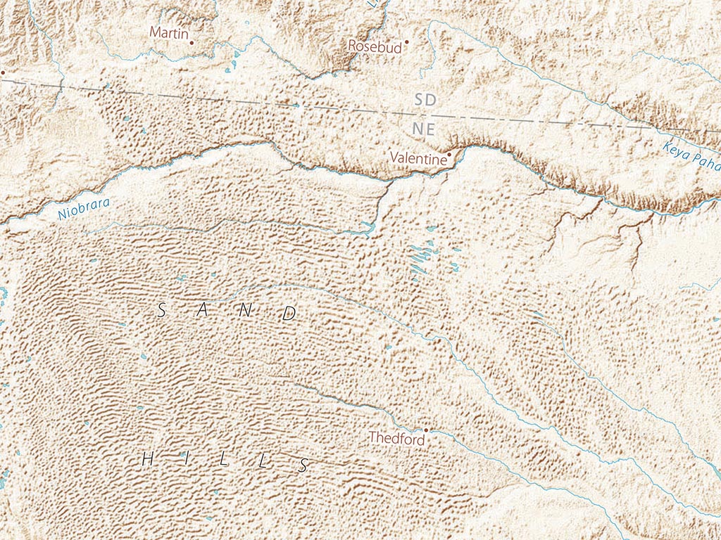 Landforms of the Central Plains Fine Art Print Map