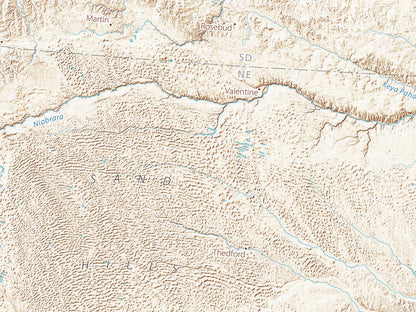 Landforms of the Central Plains Fine Art Print Map